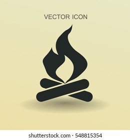 Ilustración vectorial de icono de fuego