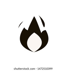 fire icon vector illustration, black fire vector.