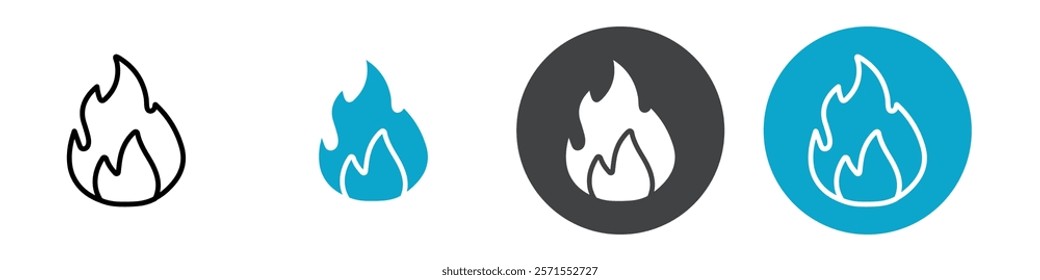 fire icon Vector illustration in black