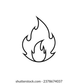 Feuersymbol, Vektorgrafik. Flammen auf isoliertem Hintergrund. Bonfire-Schild Konzept.