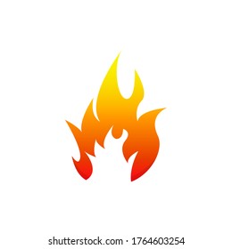 Fire icon vector illustration isolated on white background.