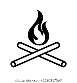 Feuersymbol, Vektorgrafik, Piktogramm einzeln auf weißem Hintergrund. farbig editierbar