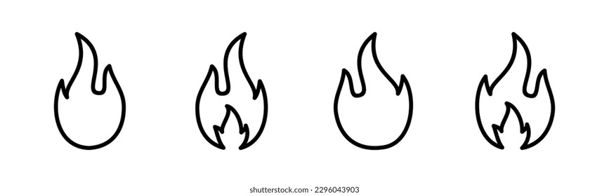 Ilustración vectorial de icono de fuego. signo de fuego y símbolo