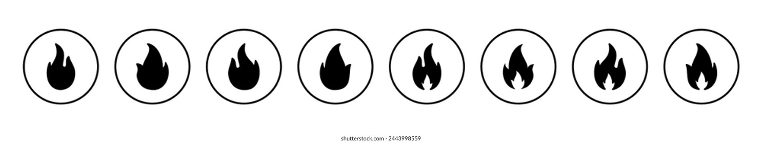Ilustración vectorial de icono de fuego. signo y símbolo de fuego