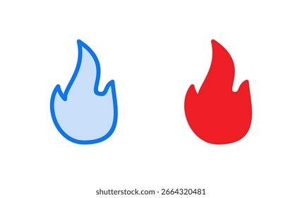 Icono de fuego Ilustración vectorial. signo de fuego y símbolo