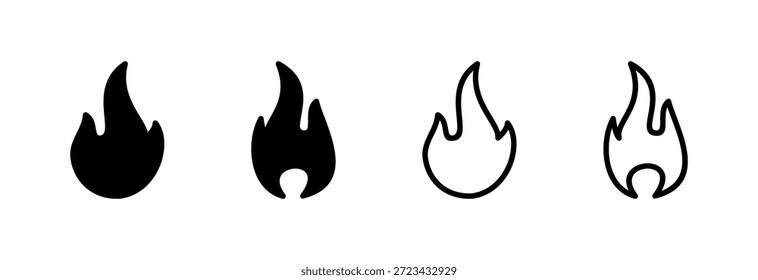 Feuersymbol, Vektorgrafik. Brandzeichen und -zeichen