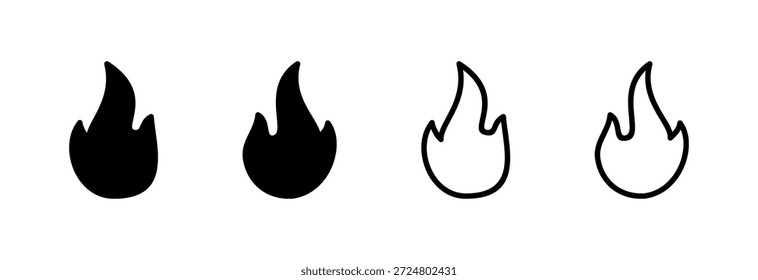 Feuersymbol, Vektorgrafik. Brandzeichen und -zeichen