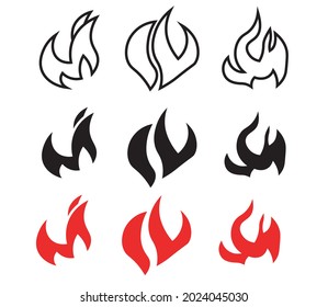 Fire Icon vector illustration symbol graphic of Flame