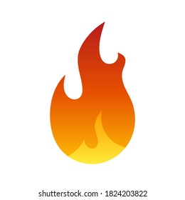 Fire icon vector isolated from background. Color gradient fire icon in modern flat style.