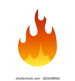 Fire icon vector isolated from background. Color gradient fire icon in modern flat style.