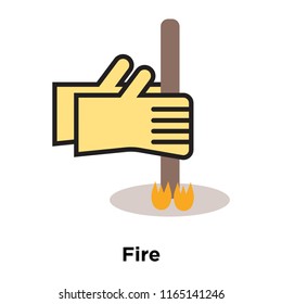 Fire icon vector isolated on white background, Fire transparent sign , historical stone age symbols