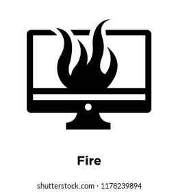 Fire icon vector isolated on white background, logo concept of Fire sign on transparent background, filled black symbol