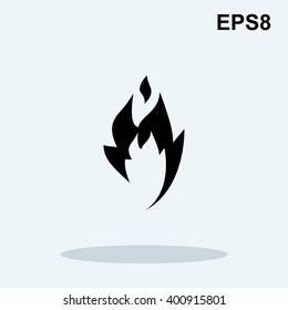 fire icon vector isolated on white background