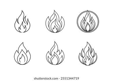 Feuersymbol, Vektorgrafik, Umrissgrafik, Feuerlinie, Kunstdesign