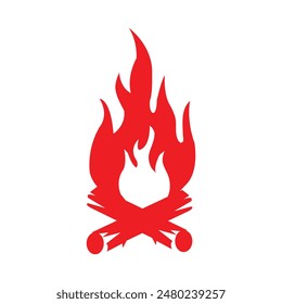 Fire icon vector. Red fire flame icon symbol vector isolated on white background. Vector illustration. eps10