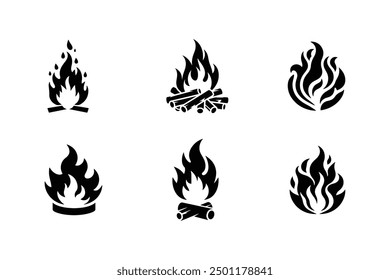 Fire icon vector set. Flame icon collection.