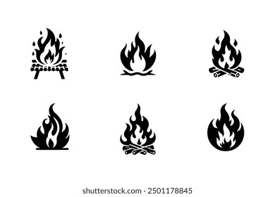 Fire icon vector set. Flame icon collection.