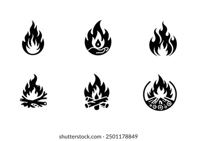Fire icon vector set. Flame icon collection.