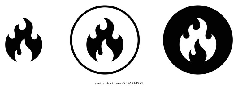 Fire icon vector set. Fire flame sign symbol. Flame icon collection. Vector illustration.