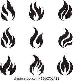 Fire icon vector set. Fire flame symbol. Flame icon collection. fireball and flame vector illustration icon set. 