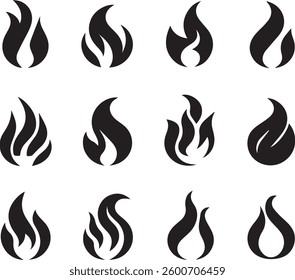 Fire icon vector set. Fire flame symbol. Flame icon collection. fireball and flame vector illustration icon set. 
