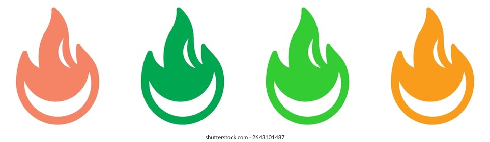Fire icon vector set. Fire flame symbol