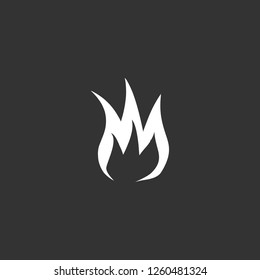 fire icon vector. fire sign on black background. fire icon for web and app
