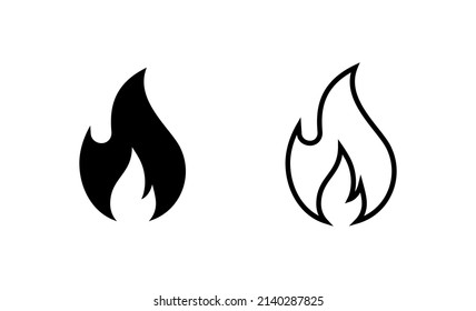Vector de icono de fuego. signo de fuego y símbolo