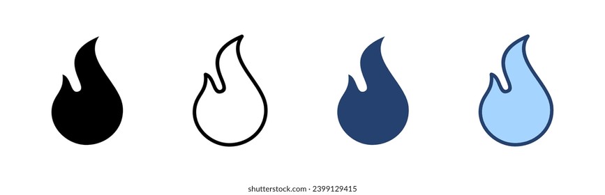 Feuersymbol, Vektorgrafik. Feuerzeichen und Feuerzeichen
