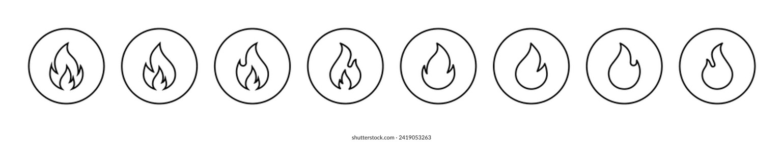 Vector de icono de fuego. signo de fuego y símbolo