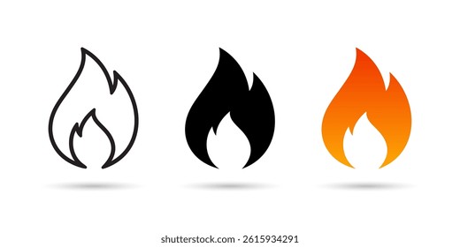 Fire icon vector. Fire sign and symbol. Fire flame icon isolated on white background