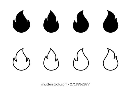 Feuersymbol, Vektor. Brandzeichen und -zeichen