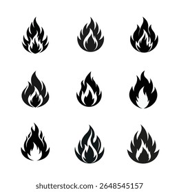 Feuersymbol-Vitorensatz einzeln auf weißem Hintergrund