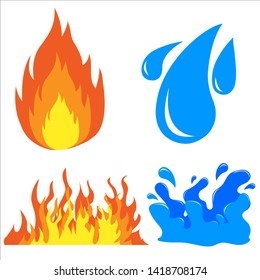 Fire icon and water icon