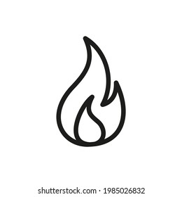 Fire icon for web and mobile design, logo element. Flame, burning symbol.