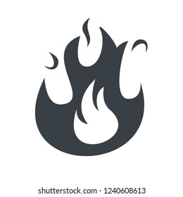 fire icon,fire silhouette.vector icon