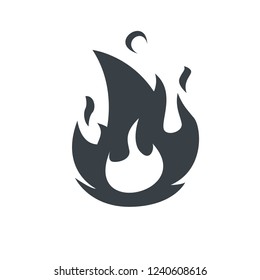 fire icon,fire silhouette.vector icon