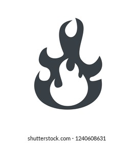 fire icon,fire silhouette.vector icon