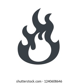 fire icon,fire silhouette.vector icon