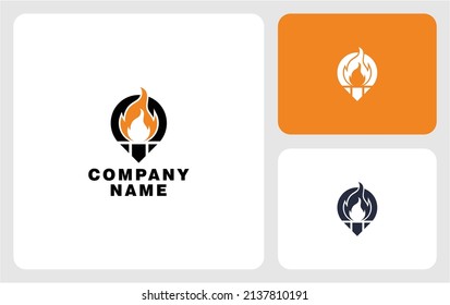 fire iconic logo design vector