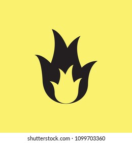 fire icon,on yellow background