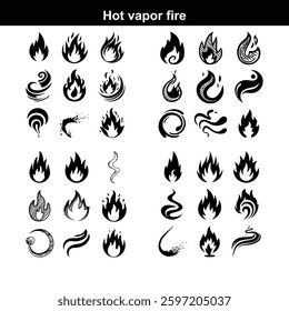 Fire Icons - Classic Line Series Set of red and orange fire flame.