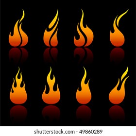 Fire Icons Collection Original Vector Illustration