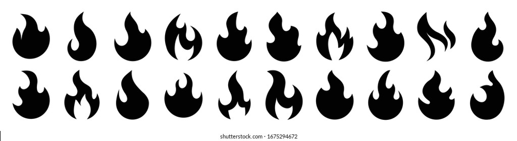 Fire icons for design. concept flame, fire, icon, vector illustration in flat style