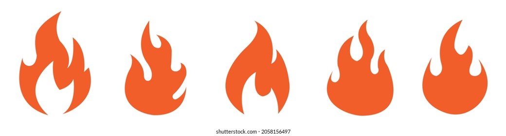 Fire icons for design. concept flame, fire, icon, vector illustration in flat style