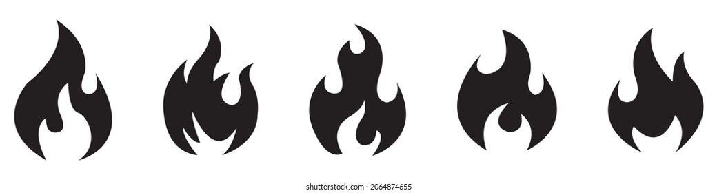 Fire icons for design. concept flame, fire, icon, vector illustration in flat style