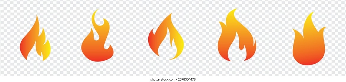 Fire icons for design. concept flame, fire, icon, vector illustration in flat style