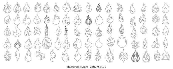 Fire  icons .Fire icon collection. Flat  style. Vector illustration design 

