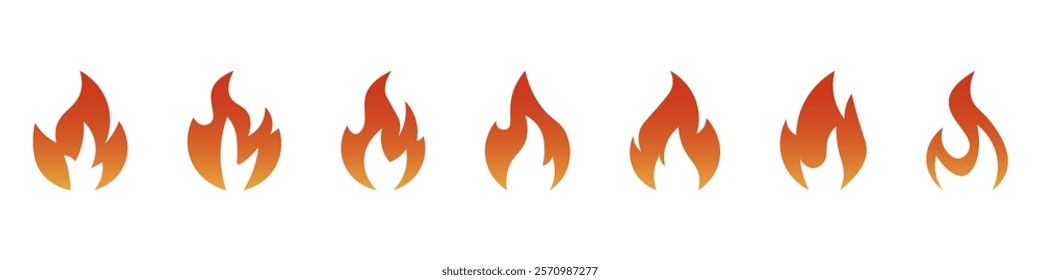 Fire  icons .Fire icon collection.Flat  style.Vector illustration.
