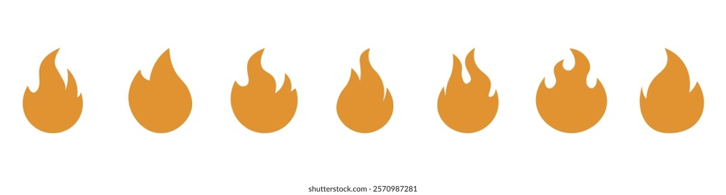 Fire  icons .Fire icon collection.Flat  style.Vector illustration.
